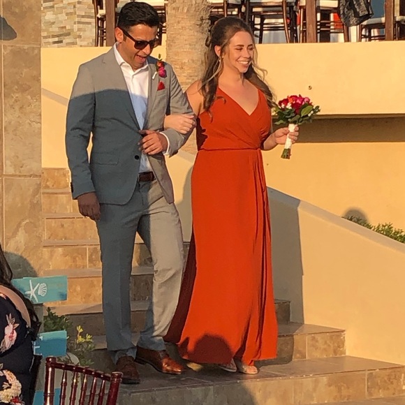 double strap georgette wrap dress